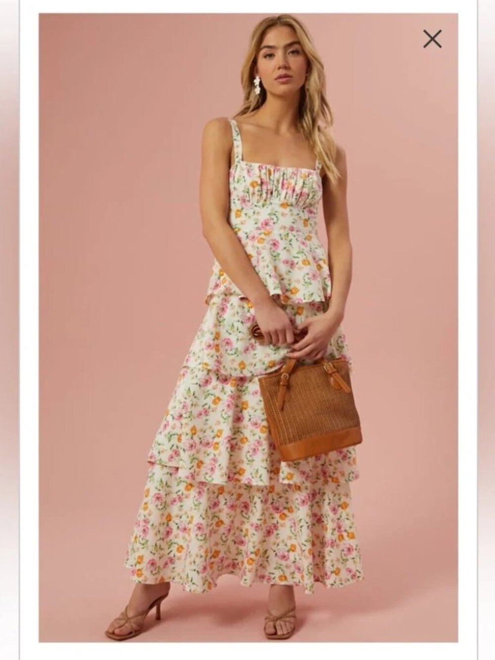 Altard State Zowie Floral Tiered Dress Size XL - Picture 1 of 7